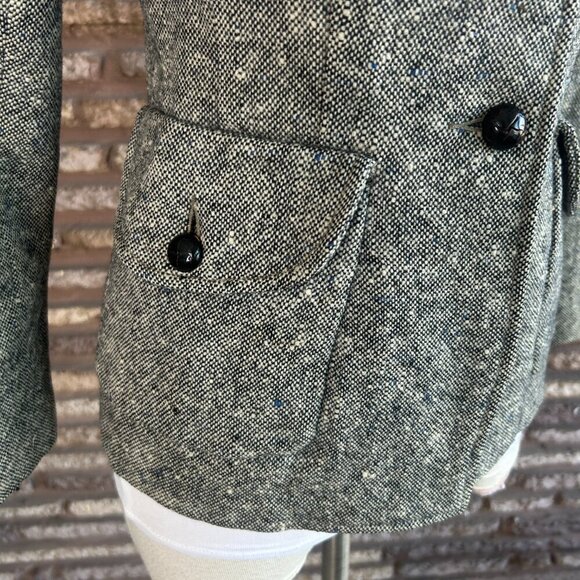 Vintage 60s Black Tweed California Made Fitted Original Marilyn Blazer Jacket - Picture 8 of 9